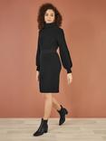 Yumi Roll Neck Knit Jumper Dress