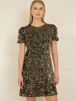 Yumi Sequin Tunic Dress, Gold