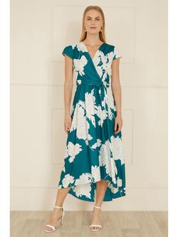 Yumi Blossom Wrap Midi Dress - view 2, Green