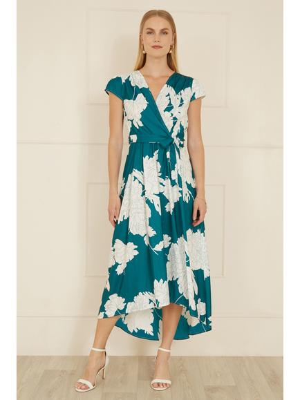 Yumi Blossom Wrap Midi Dress - view 2, Green