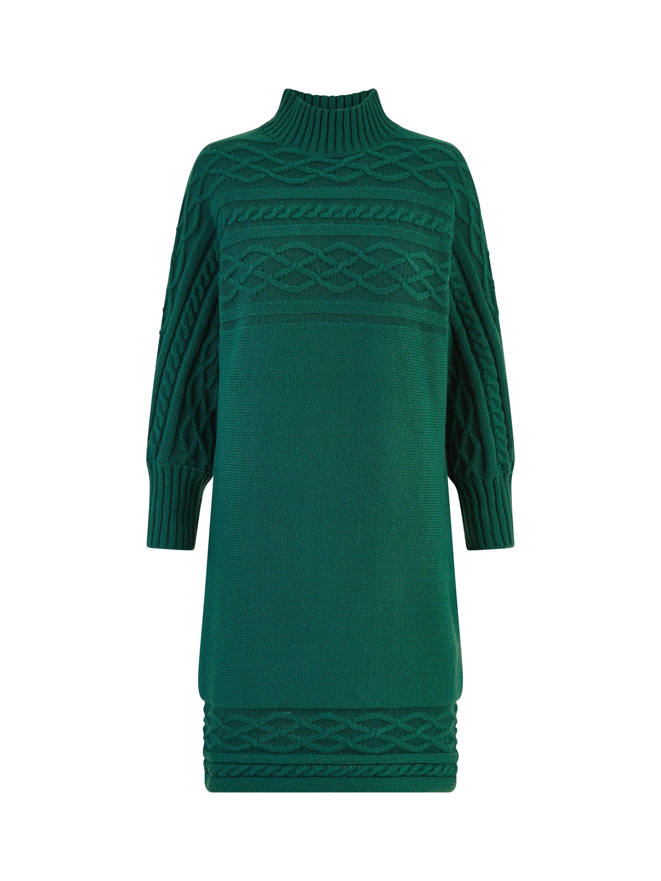 Yumi Knit Tunic Jumper Dress Green