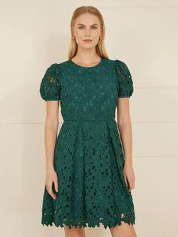 Yumi Lace Skater Dress, Green, Green