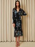 Yumi Floral Bodycon Dress, Navy