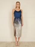 Yumi Sequin Ombre Skirt, Navy