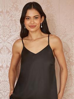 Yumi Satin Cami Top, Black