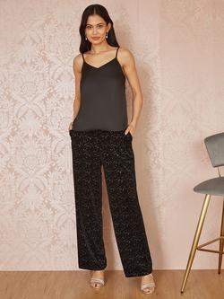 Yumi Satin Cami Top - view 2, Black