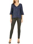 Yumi Flute Sleeve Sequin Top