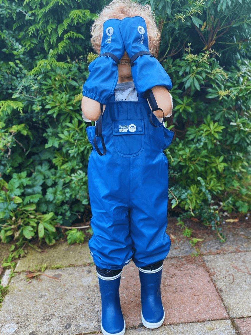 Product image 4 of 4, which shows Spotty Otter Kids' Forest Ranger Waterproof Mittens, Navy, 1-2 years