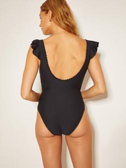 Monsoon Kaylie Frill Swimsuit, Black - view 2, Black