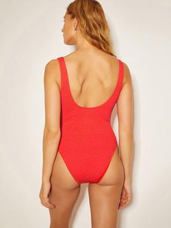 Monsoon Kylee Textured Swimsuit, Dark Pink - view 2, Dark Pink