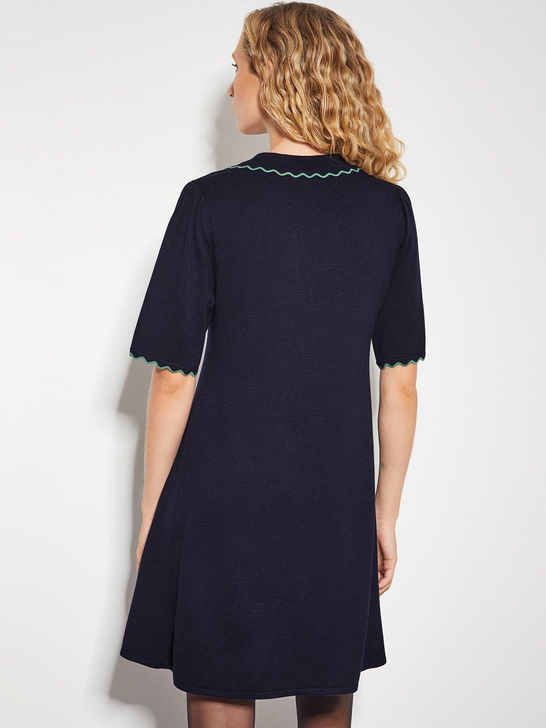 Product image 3 of 5, which shows Monsoon Cole Collar Dress, Navy, S