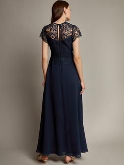 Monsoon Monica Lace Bodice Maxi Dress - view 2, Navy