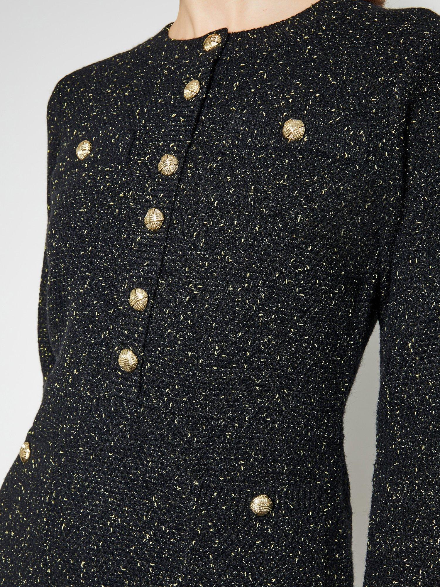 Product image 3 of 4, which shows Monsoon Saskia Tweed Dress, Black, M