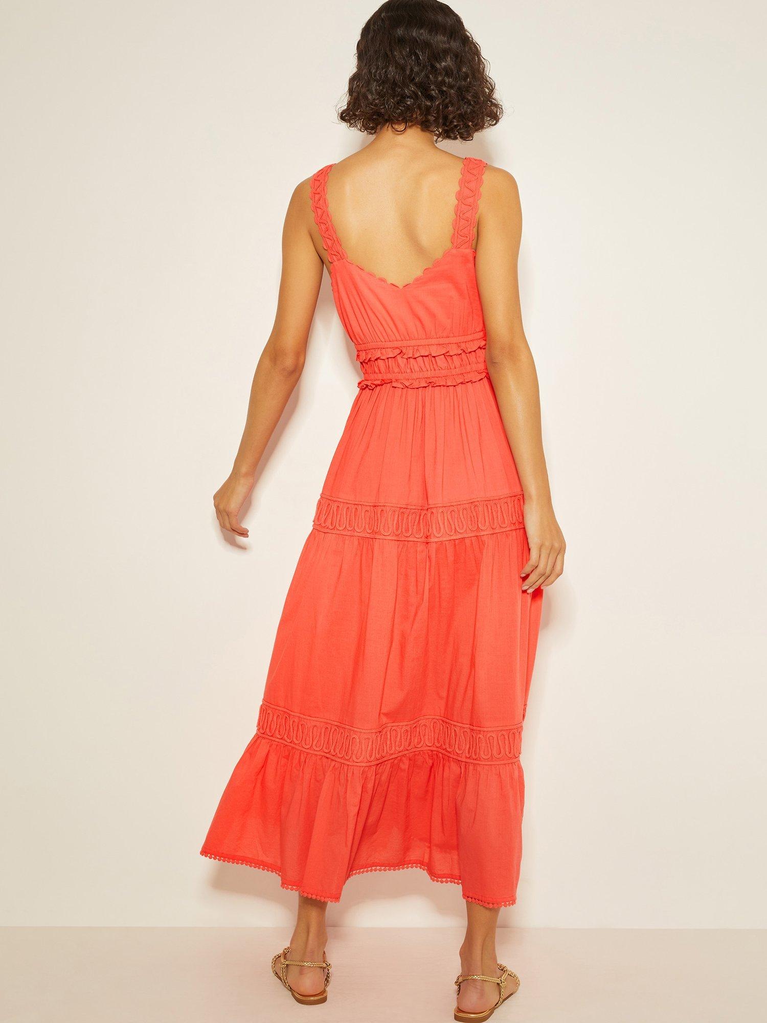 Product image 4 of 4, which shows Monsoon Sonya Maxi Dress, Pink, S