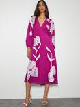 Monsoon Talia Floral Dress, Plum