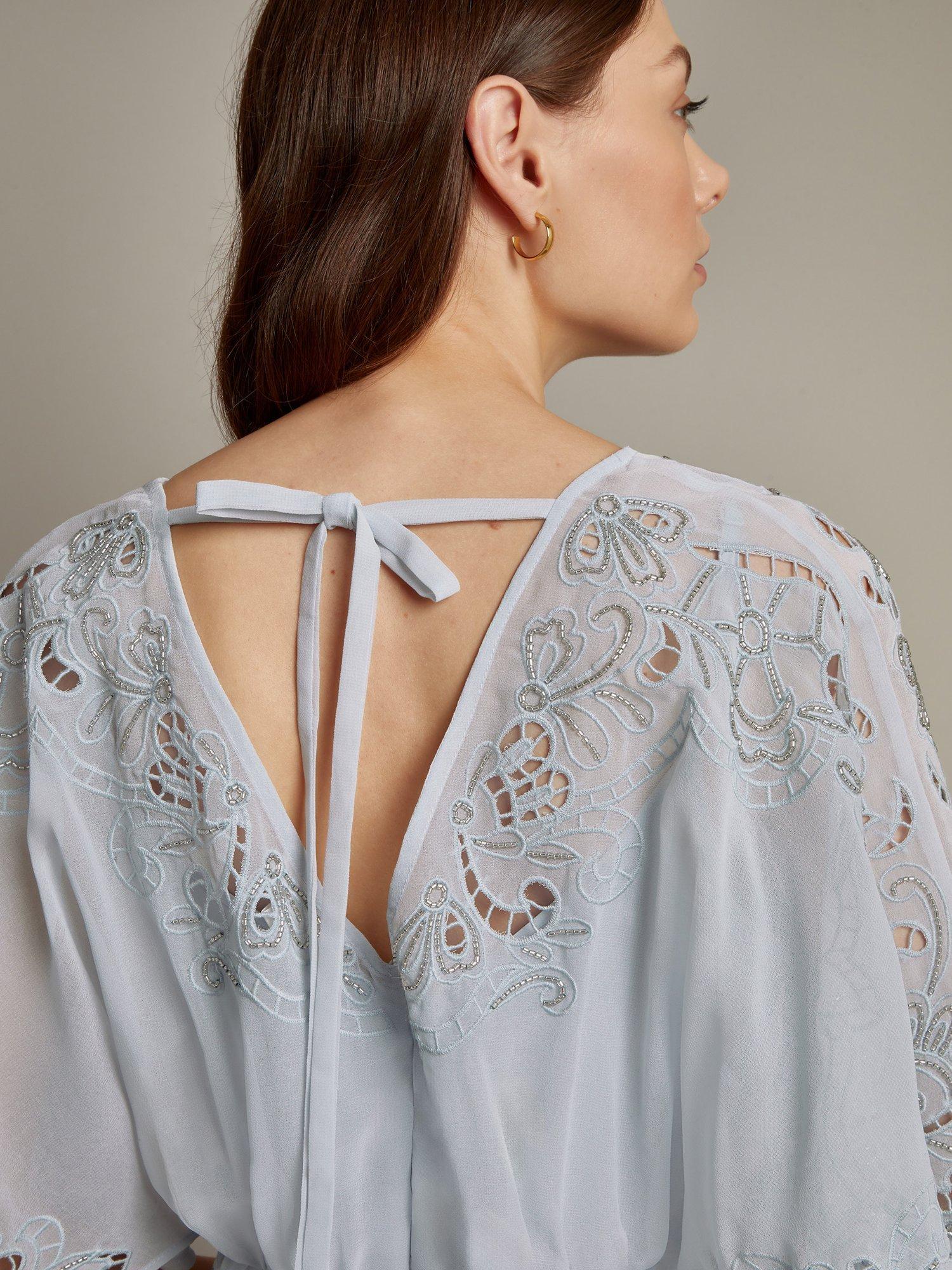 Product image 2 of 5, which shows Monsoon Tatiana Maxi Dress, Pale Blue, 18