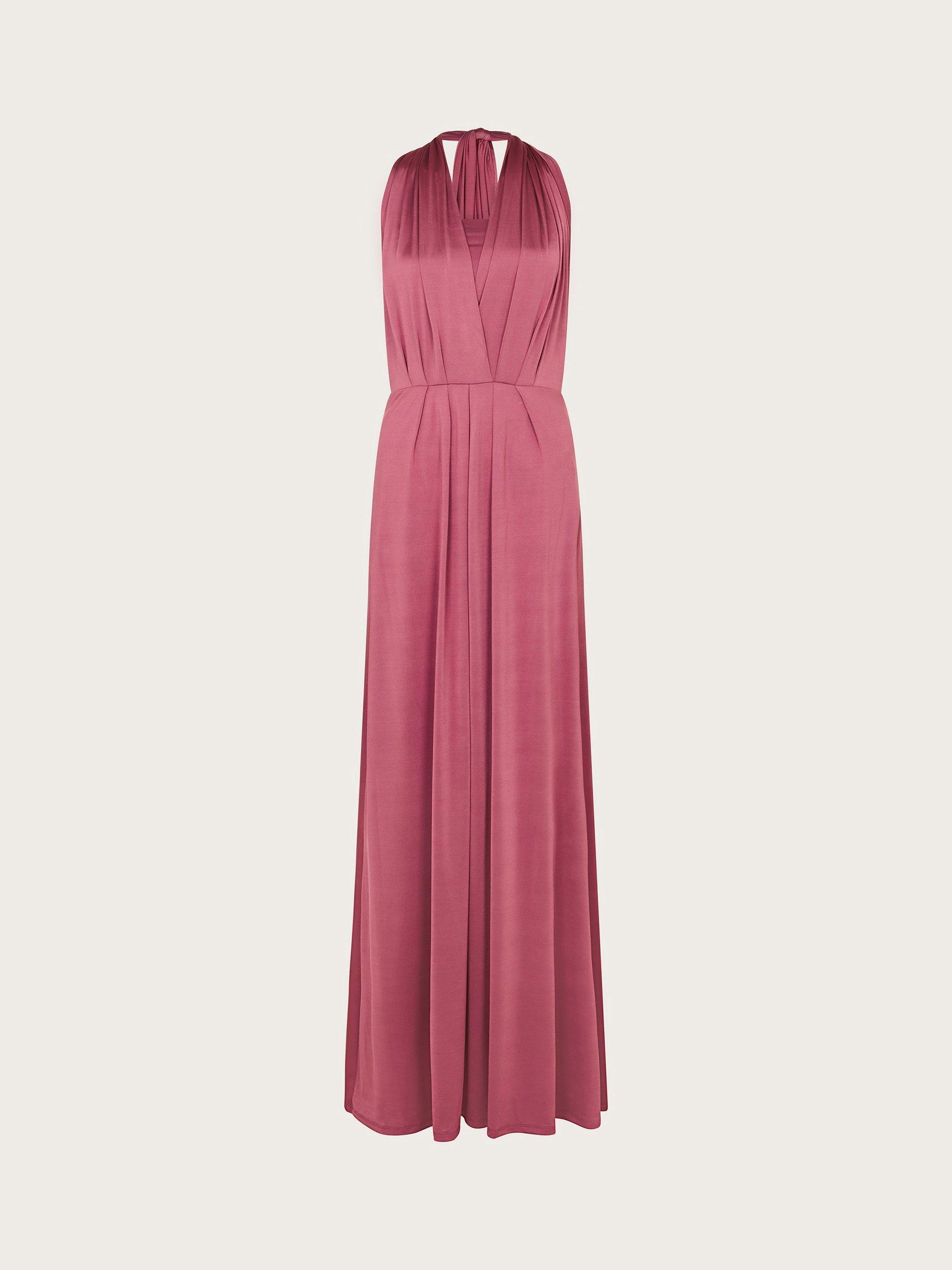 Product image 5 of 5, which shows Monsoon Thea Twist Maxi Dress, Dark Pink, 6