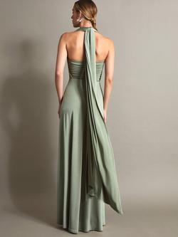 Monsoon Thea Multiway Bridesmaid Dress, Mid Green - view 2, Mid Green