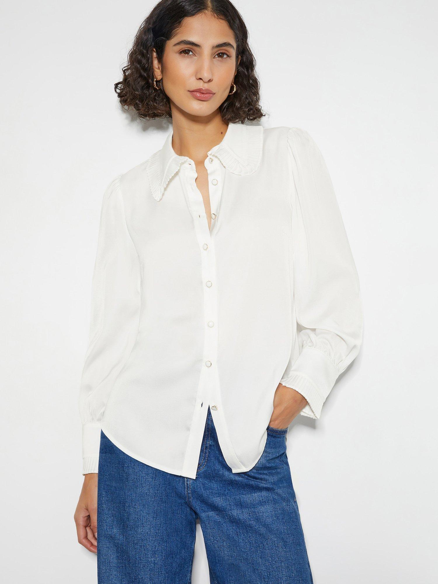 Monsoon Fifi Frill Shirt, White