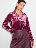 Monsoon Vida Velvet Shirt, Pink