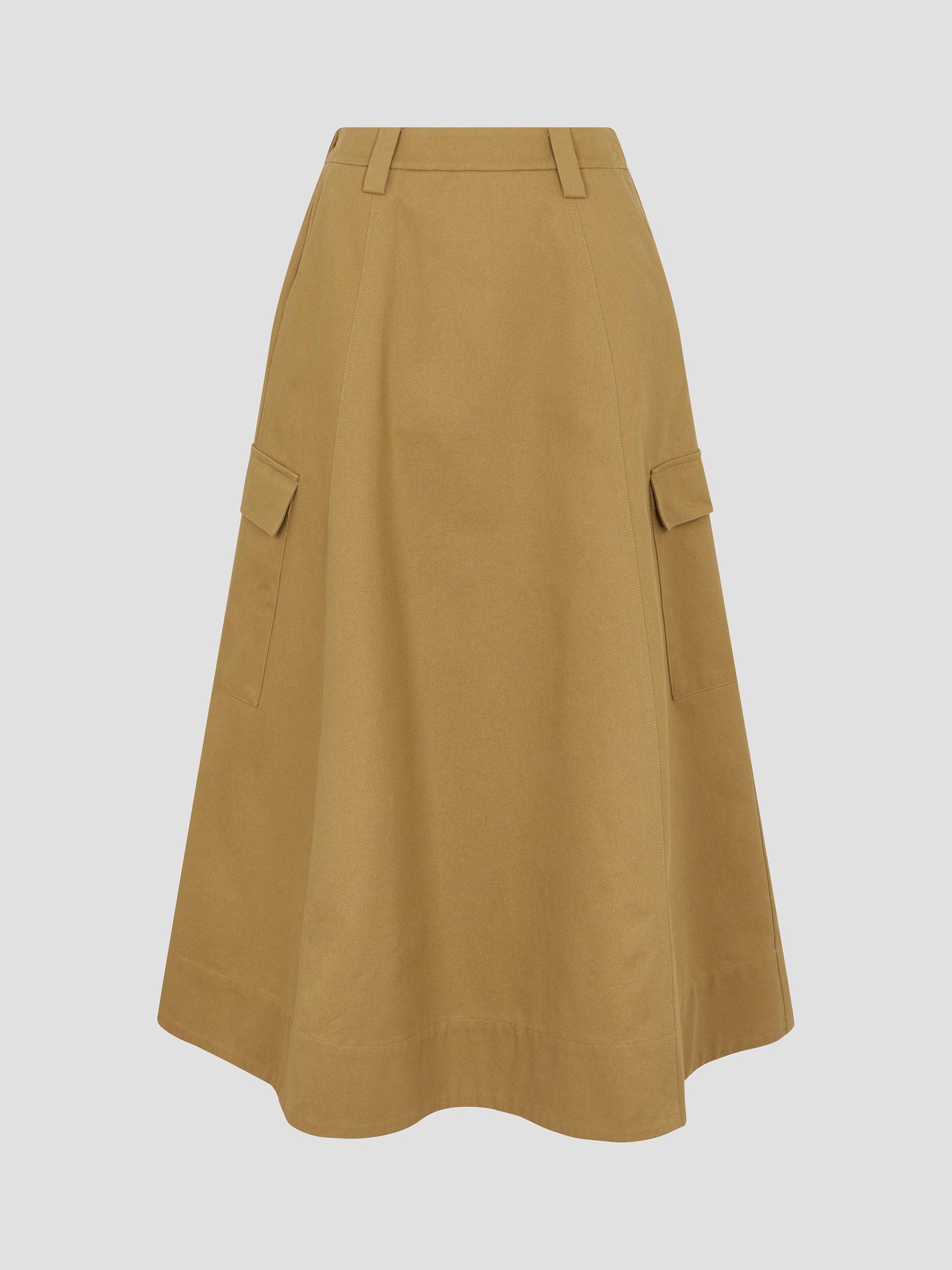 Product image 6 of 6, which shows Monsoon Hanna Cargo Skirt, Natural, L