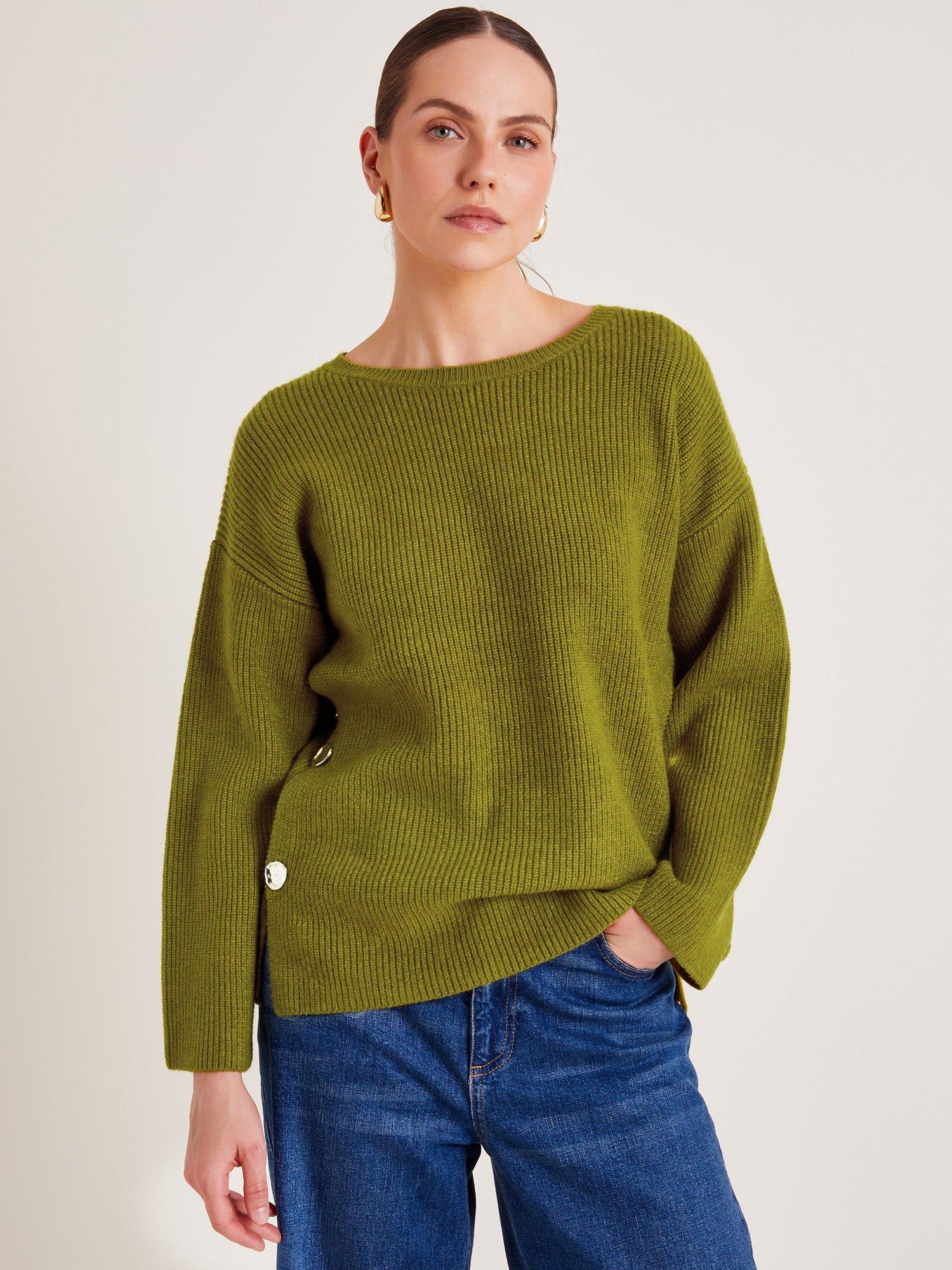 Monsoon Luci Longline Jumper, Olive