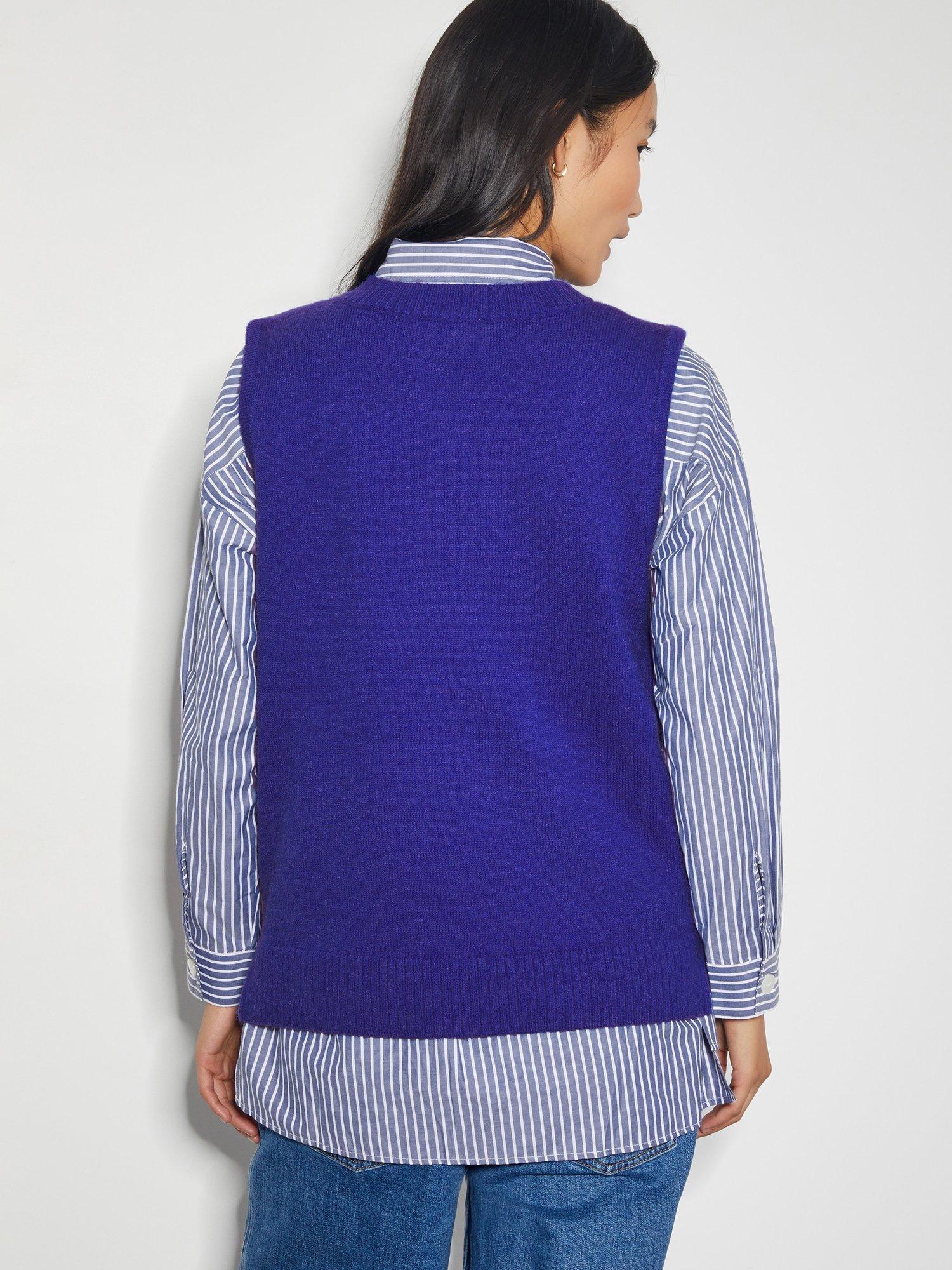 Product image 3 of 5, which shows Monsoon Nora Sweater Vest, Cobalt, S