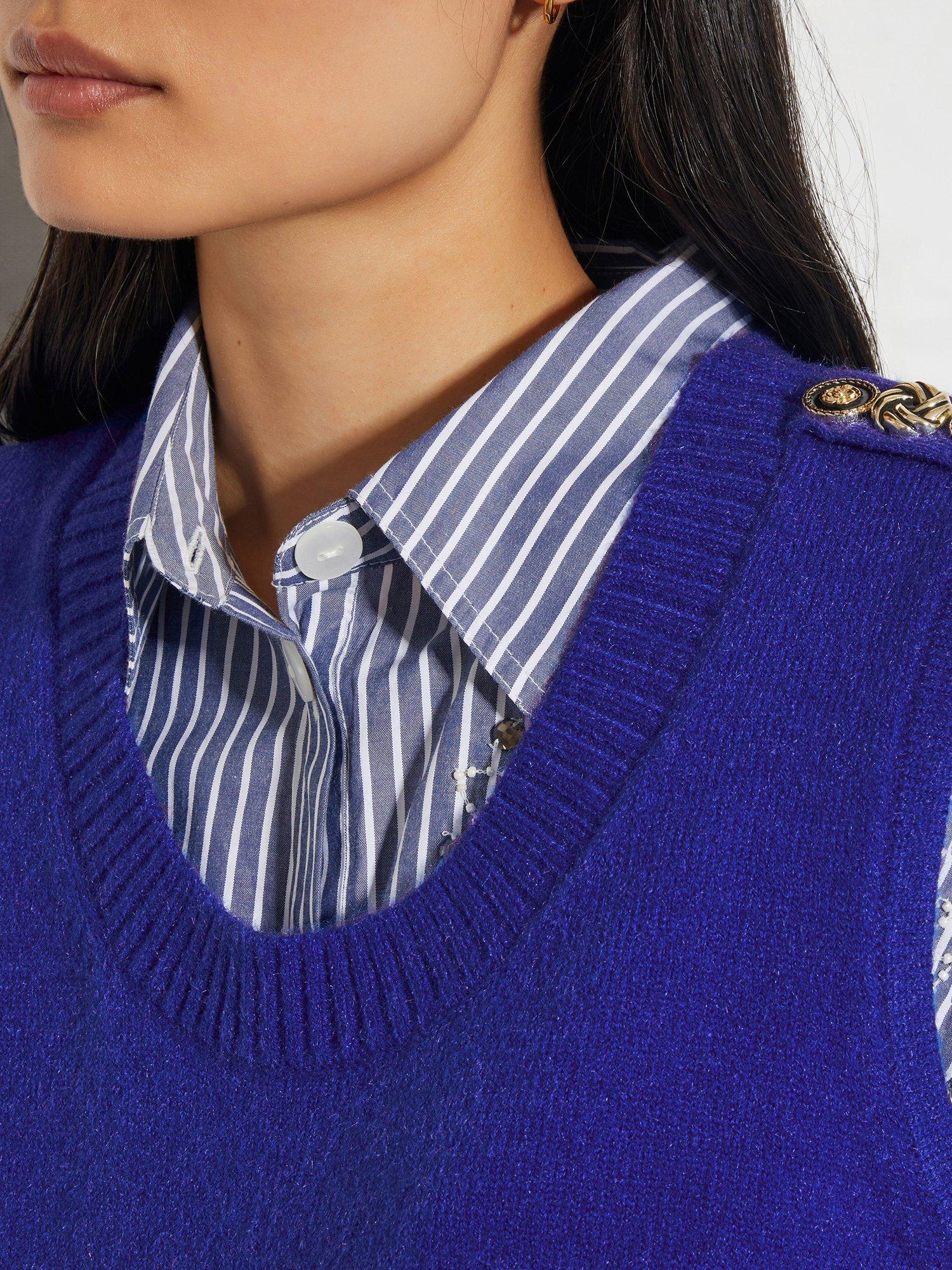 Product image 4 of 5, which shows Monsoon Nora Sweater Vest, Cobalt, S