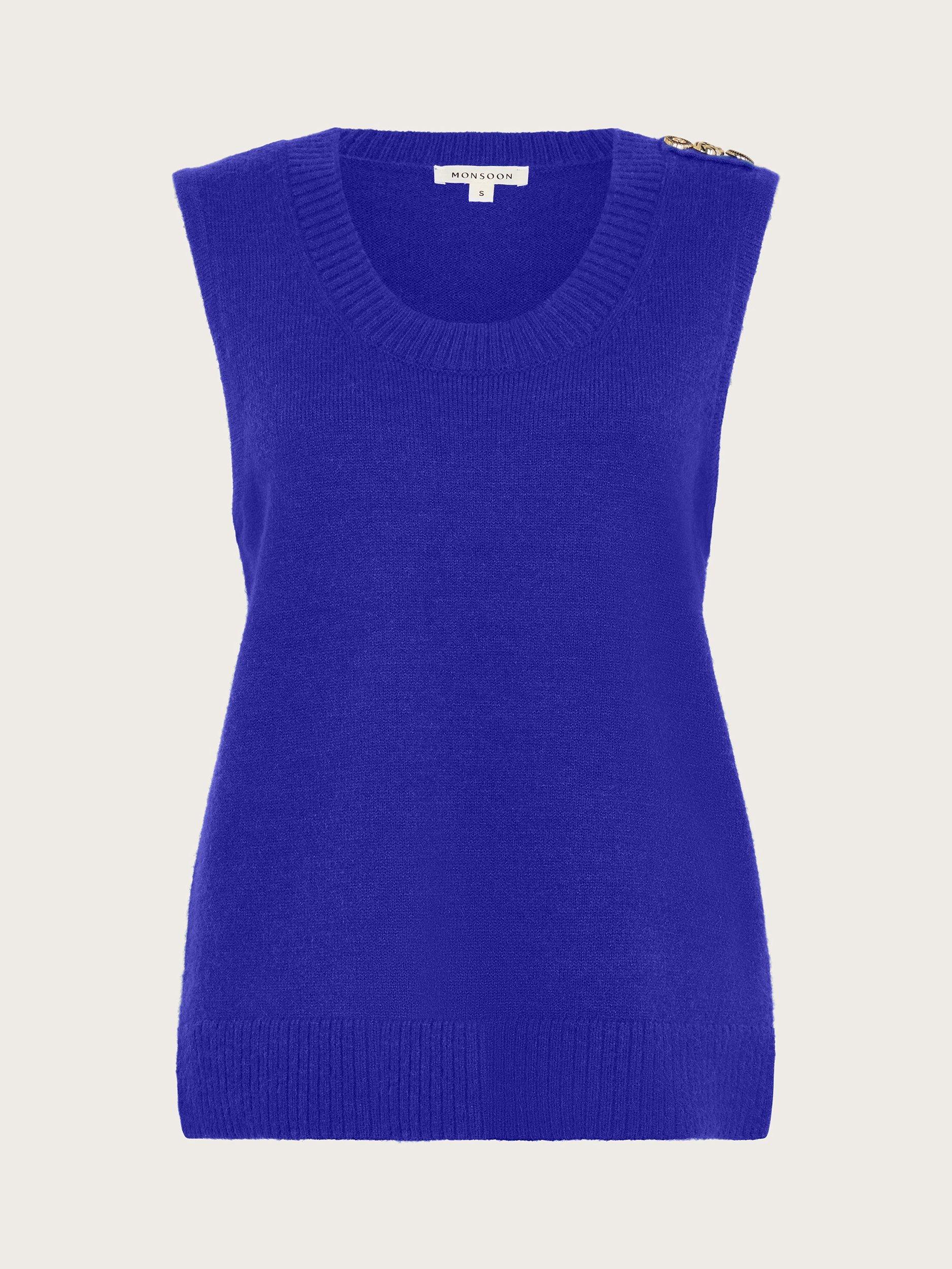 Product image 5 of 5, which shows Monsoon Nora Sweater Vest, Cobalt, S