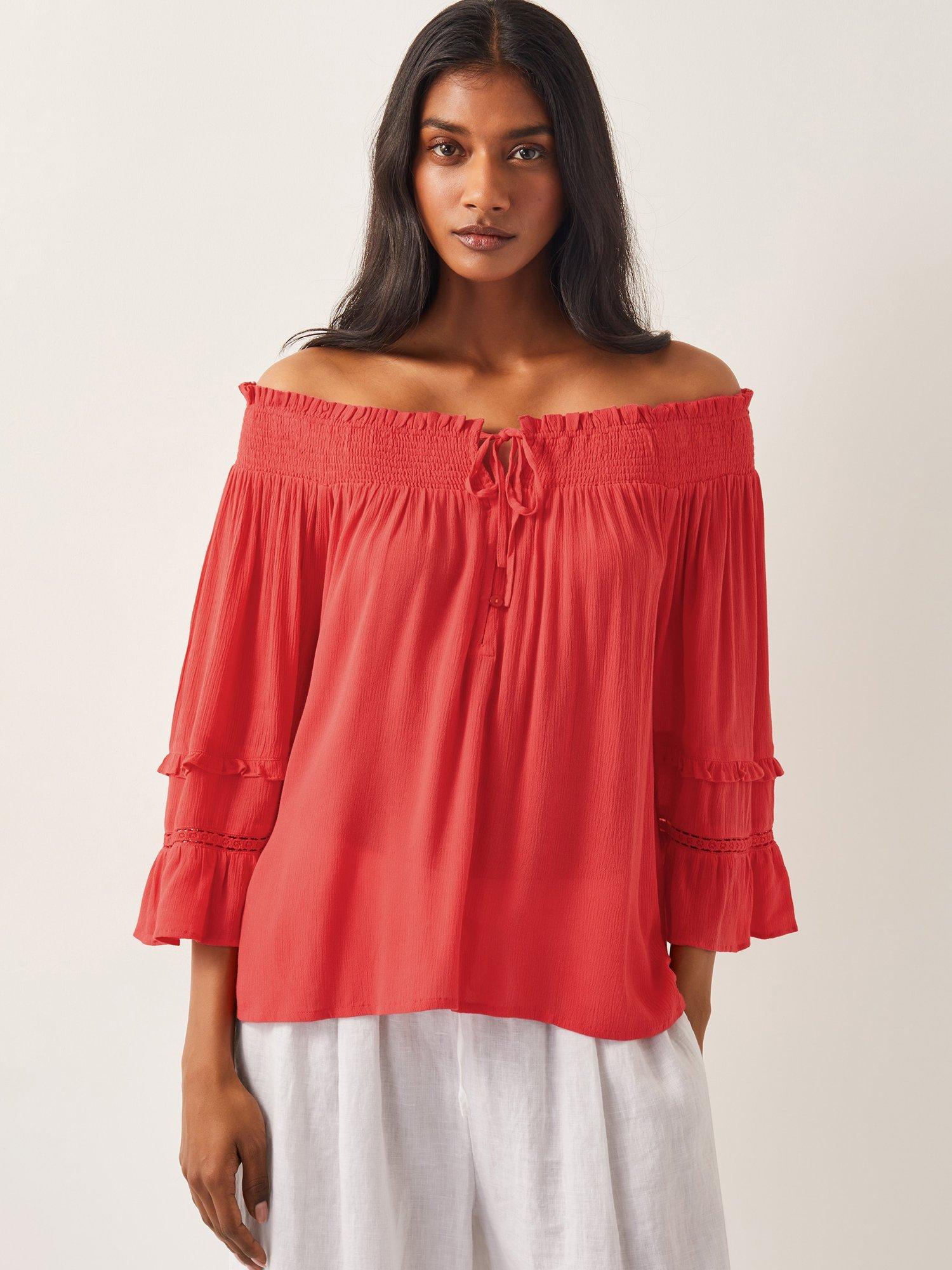 Product image 1 of 4, which shows Monsoon Ava Smock Top, Pink, S