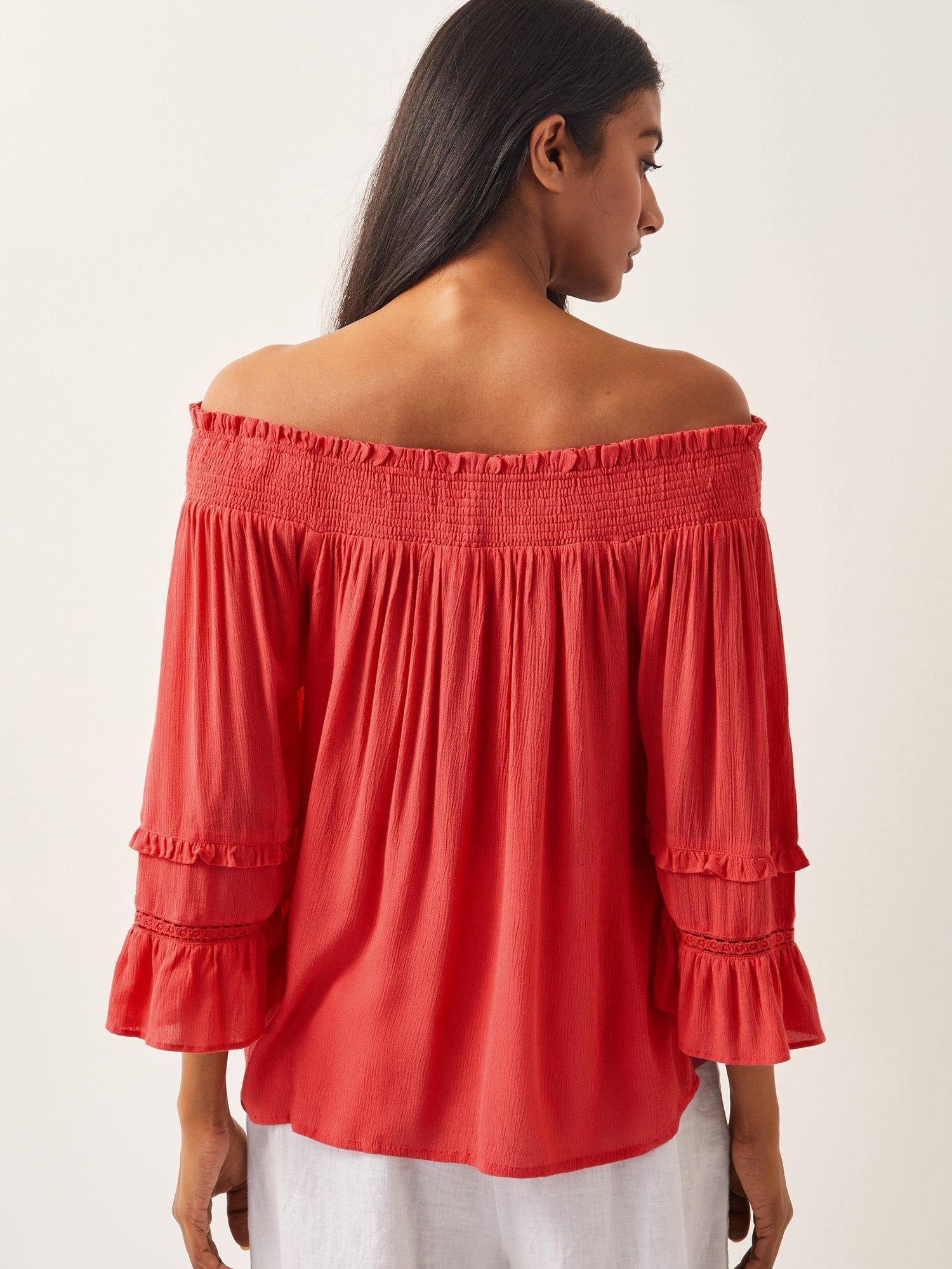 Product image 2 of 4, which shows Monsoon Ava Smock Top, Pink, S