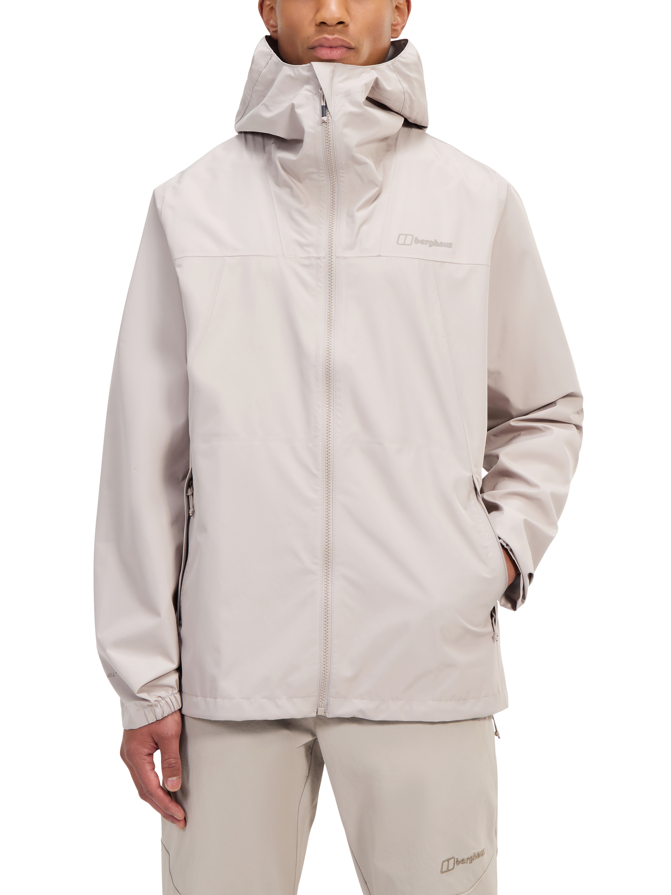 Product image 1 of 7, which shows Berghaus Deluge Pro 3.0 Waterproof Jacket, Taupe, S
