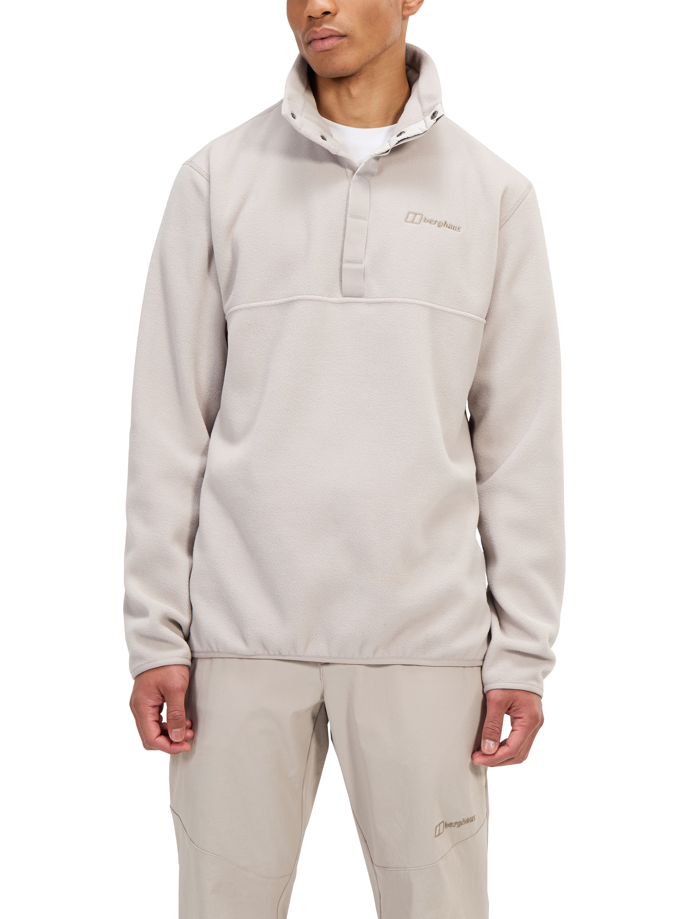 Product image 1 of 6, which shows Berghaus Felltop Snap Fleece Sweatshirt, Taupe, S