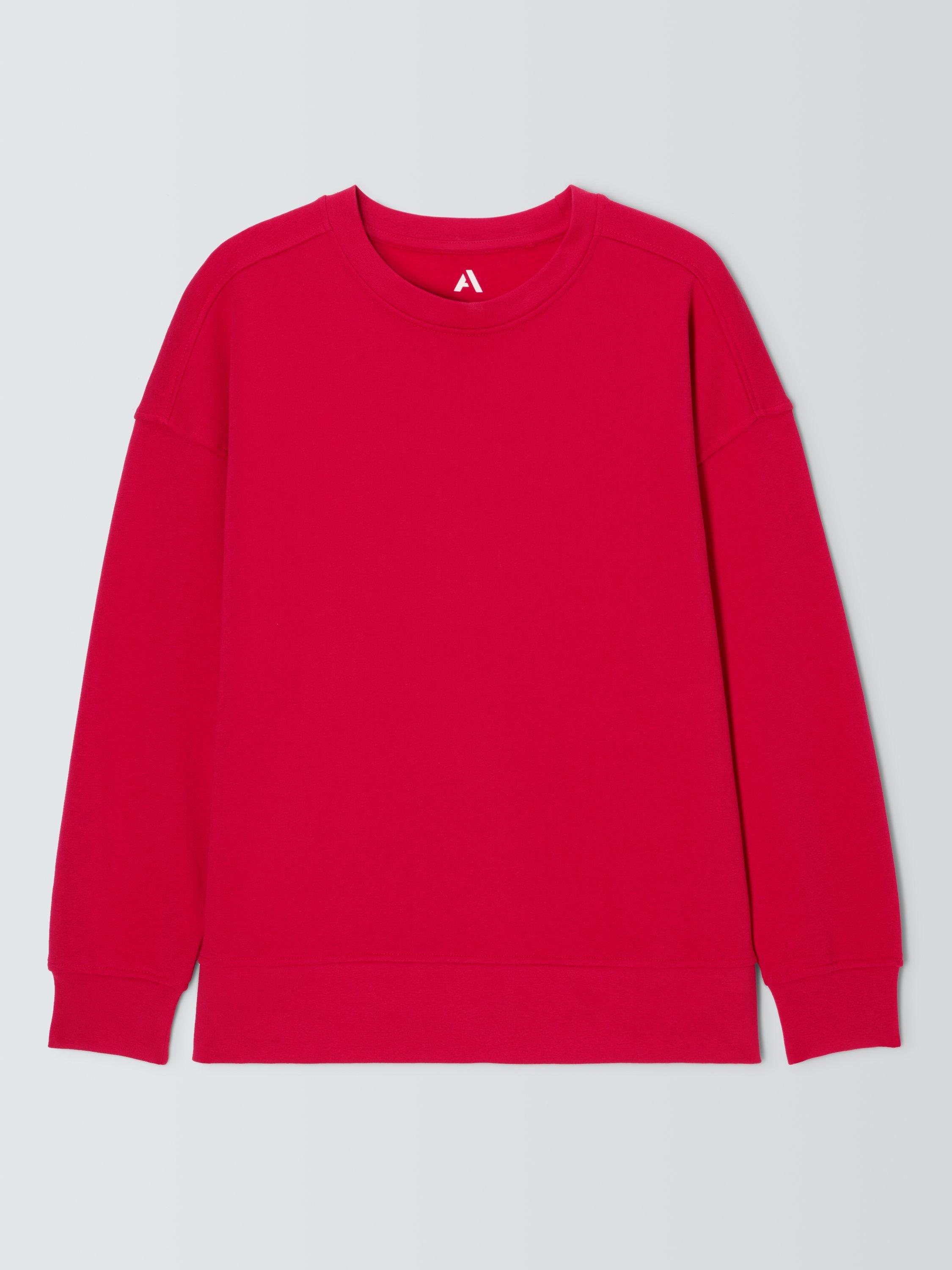 Product image 4 of 6, which shows John Lewis ANYDAY Crew Neck Oversized Sweatshirt, Red, XS