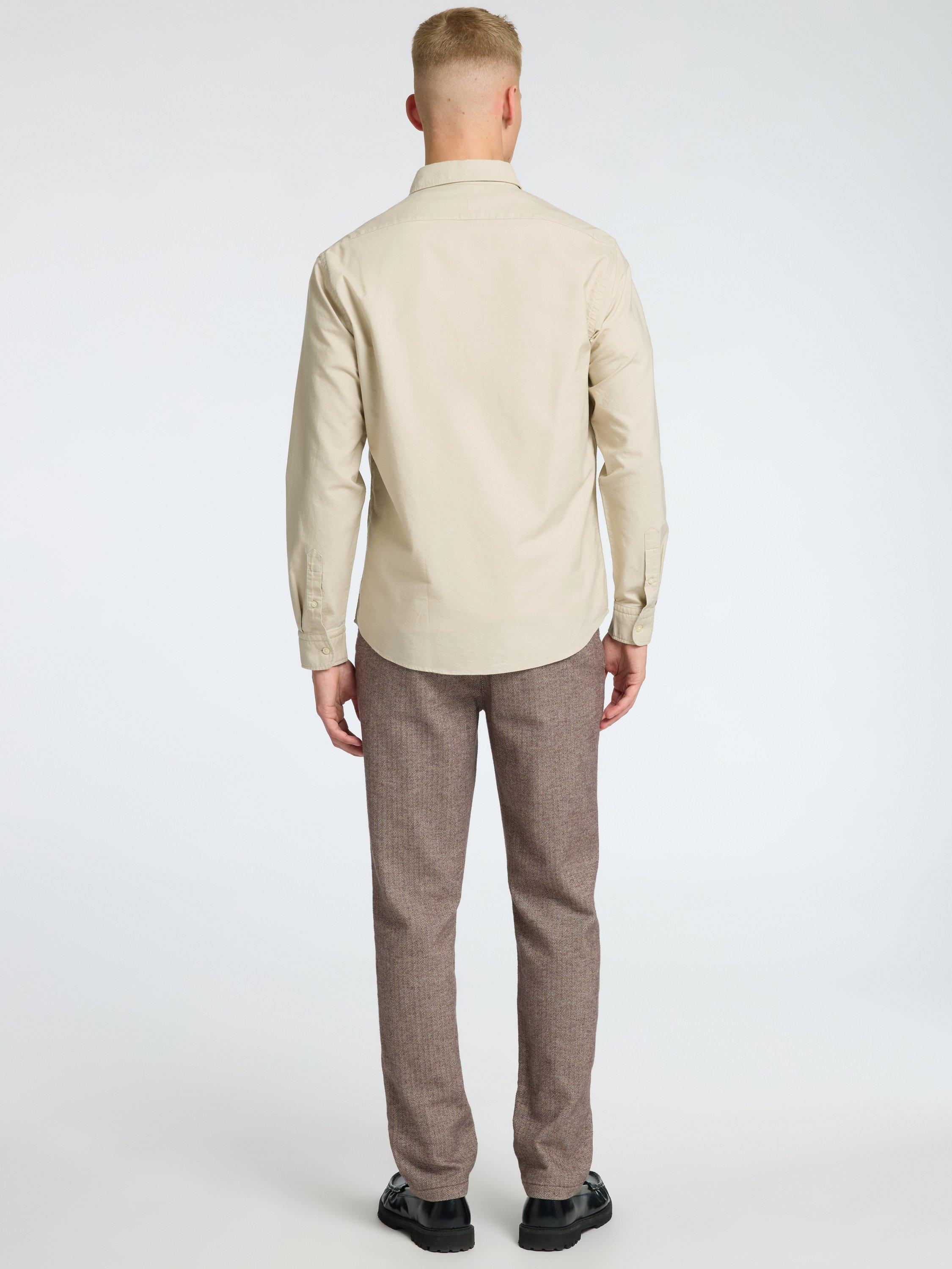 Product image 5 of 6, which shows Selected Cotton Blend Regular Fit Oxford Shirt, Oatmeal, XXL