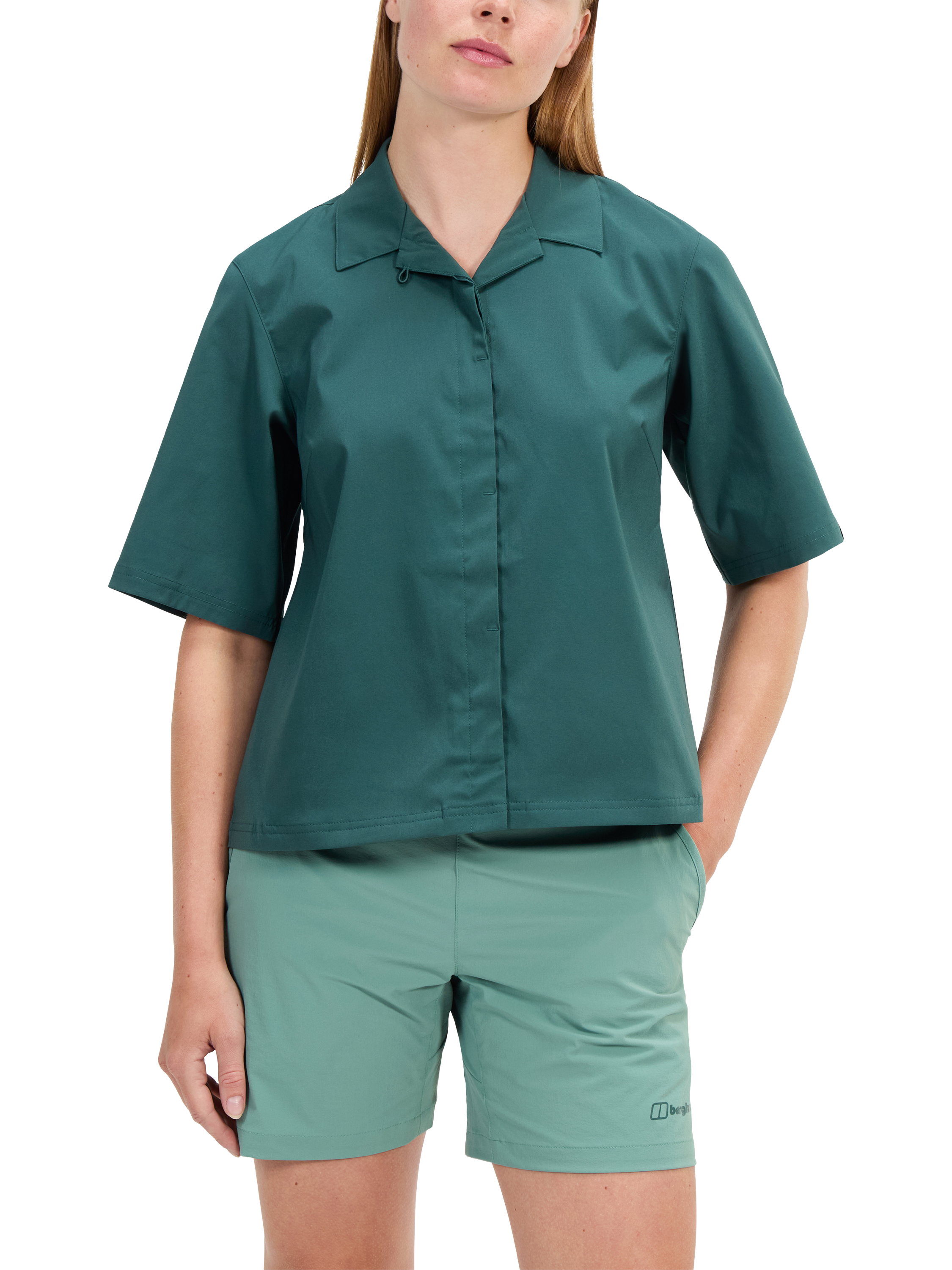 Product image 1 of 9, which shows Berghaus Explorer Short Sleeve Overshirt, Peak, 8