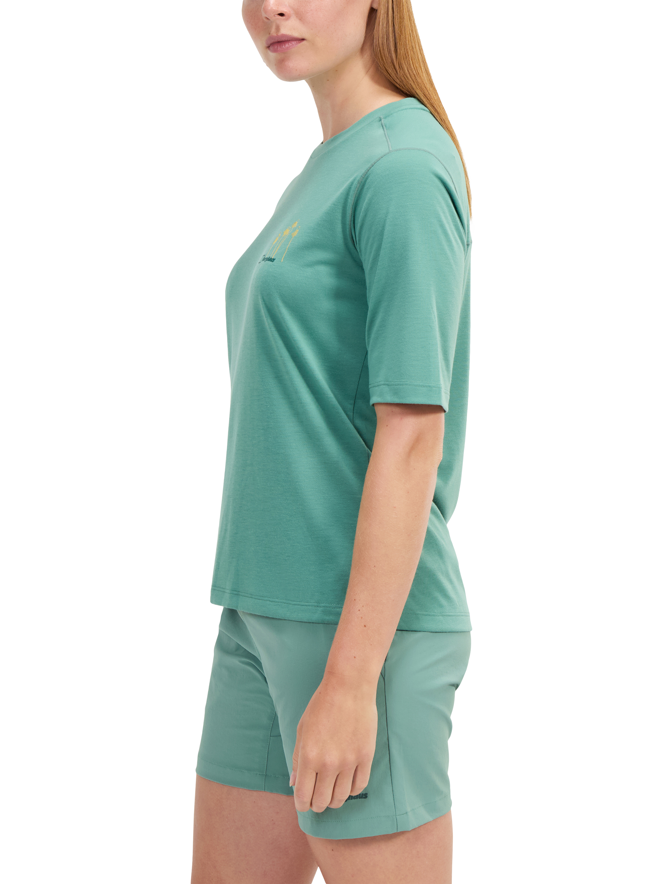Product image 2 of 7, which shows Berghaus Coneflower Short Sleeve T-Shirt, Light Terrain, 8