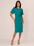 Adrianna Papell Crepe Belted Sheath Evening Dress, Tempo Teal