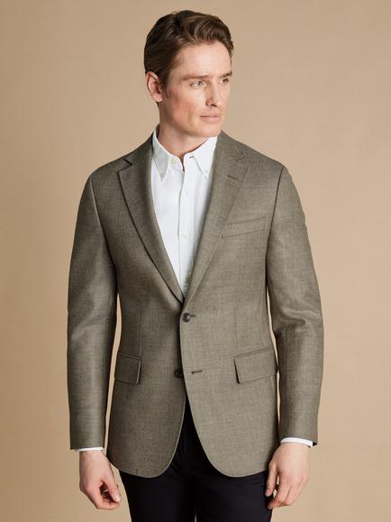 Charles Tyrwhitt Twill Wool Suit Jacket, Stone, Stone