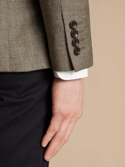 Charles Tyrwhitt Twill Wool Suit Jacket, Stone - view 2, Stone