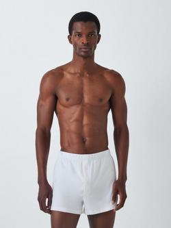 John Lewis Organic Cotton Jersey Boxer Shorts, Pack of 3, White - view 2, White