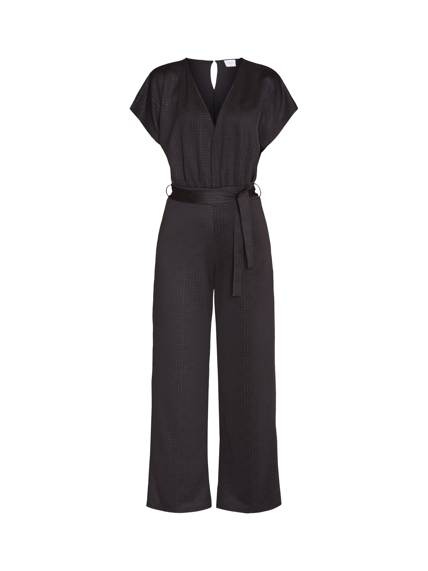 Sisters Point Girl Rhinestone Jumpsuit Black Gold