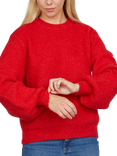 Sisters Point Lui Ribbed Edge Soft Jumper, Ruby Mel