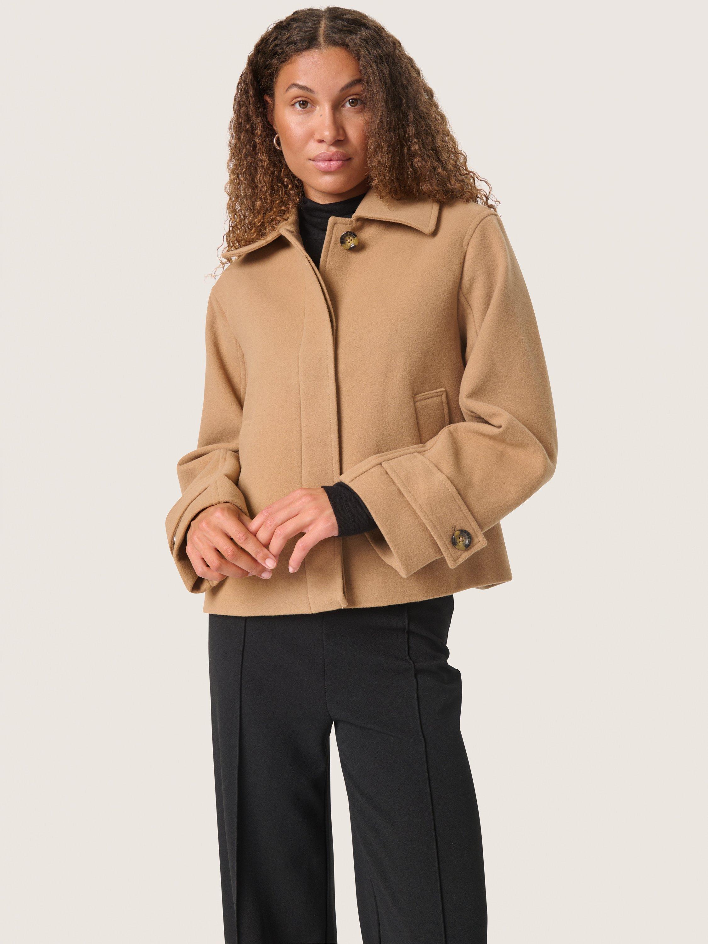 Product image 1 of 5, which shows Soaked In Luxury SLRubie Boxy Jacket, Burro, L