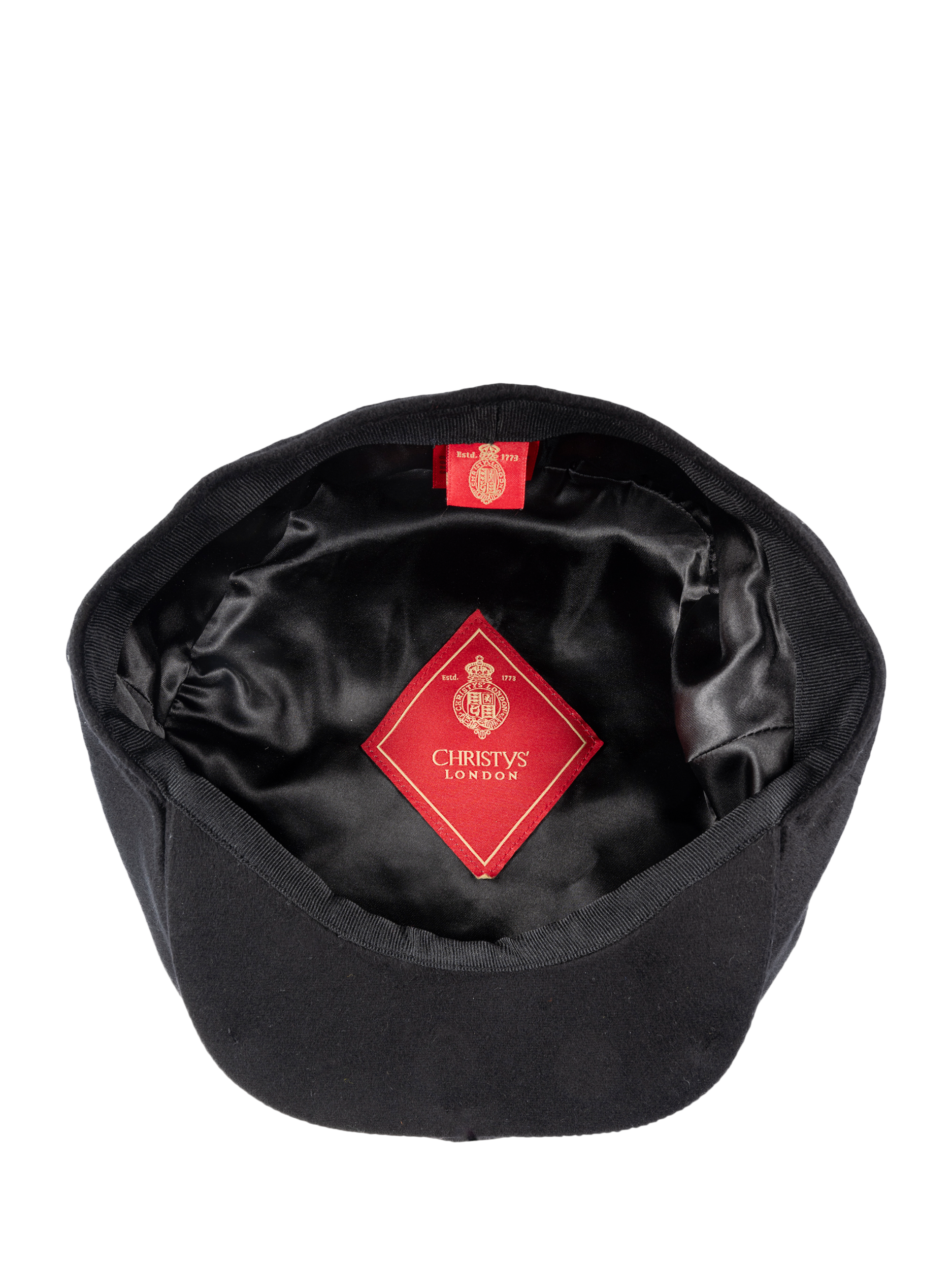Product image 5 of 5, which shows Christys' Cashmere Blend 8-Piece Baker Boy Cap, Black, S