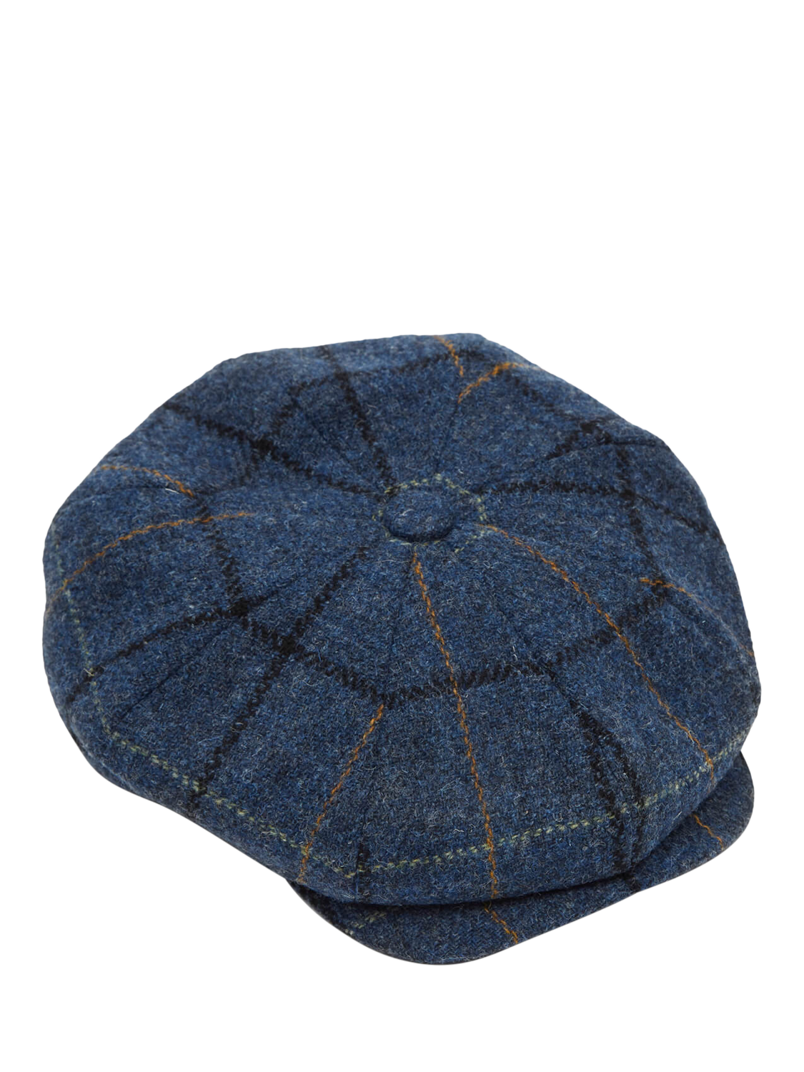 Product image 2 of 5, which shows Christys' Harris Tweed 8-Piece Baker Boy Cap, Blue, S