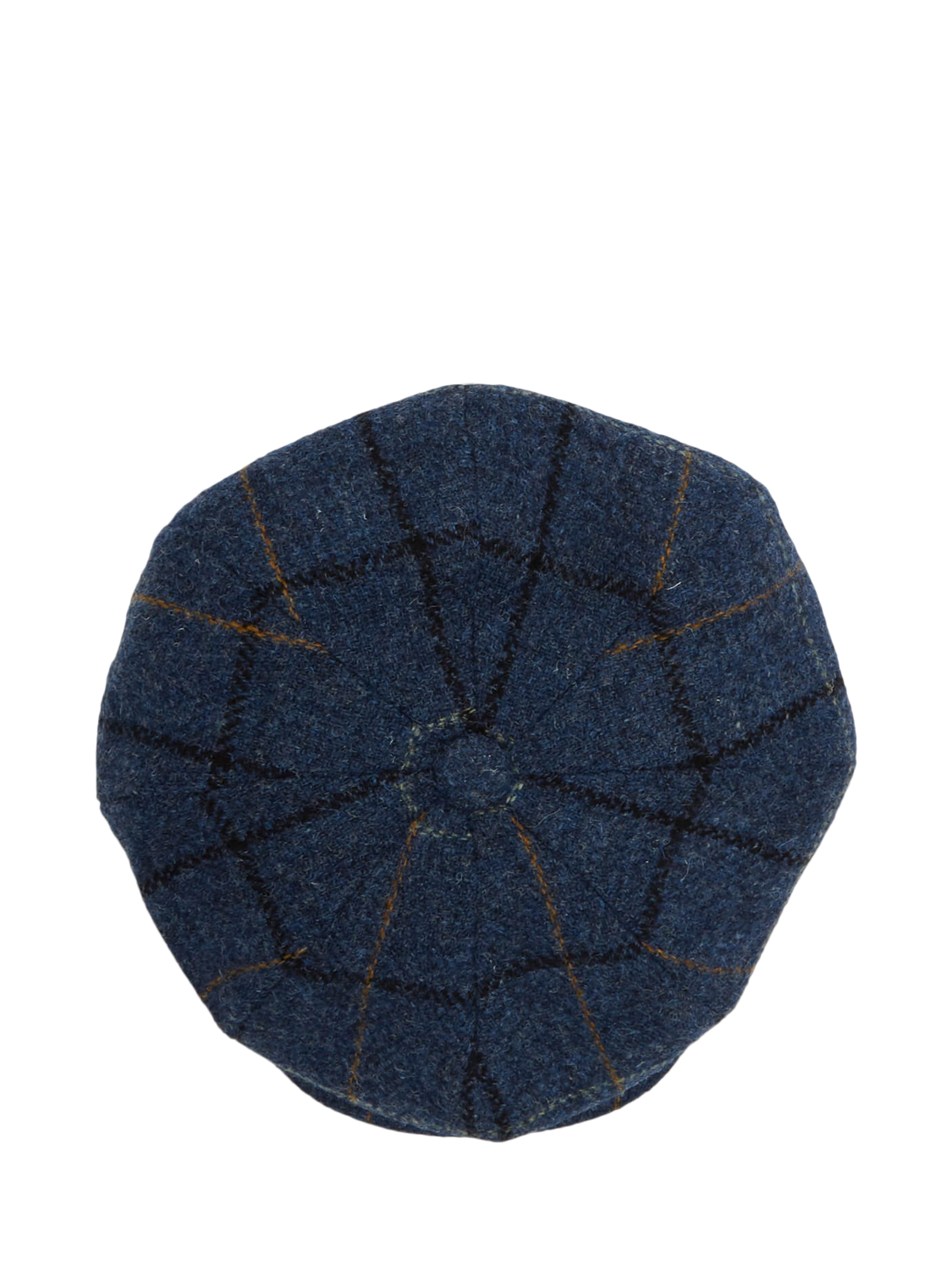 Product image 4 of 5, which shows Christys' Harris Tweed 8-Piece Baker Boy Cap, Blue, S