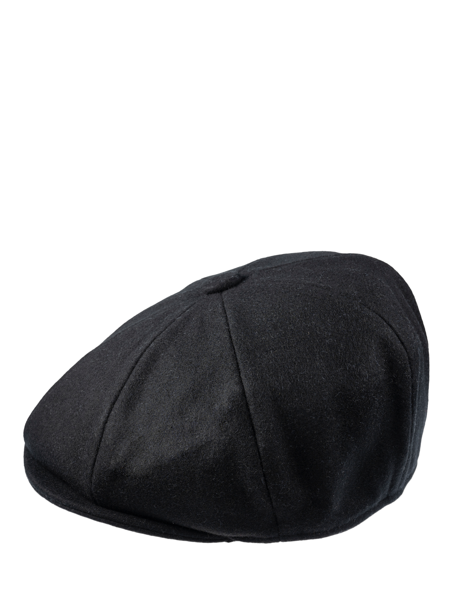 Product image 2 of 5, which shows Christys' Melton Wool 8-Piece Baker Boy Cap, Black, S