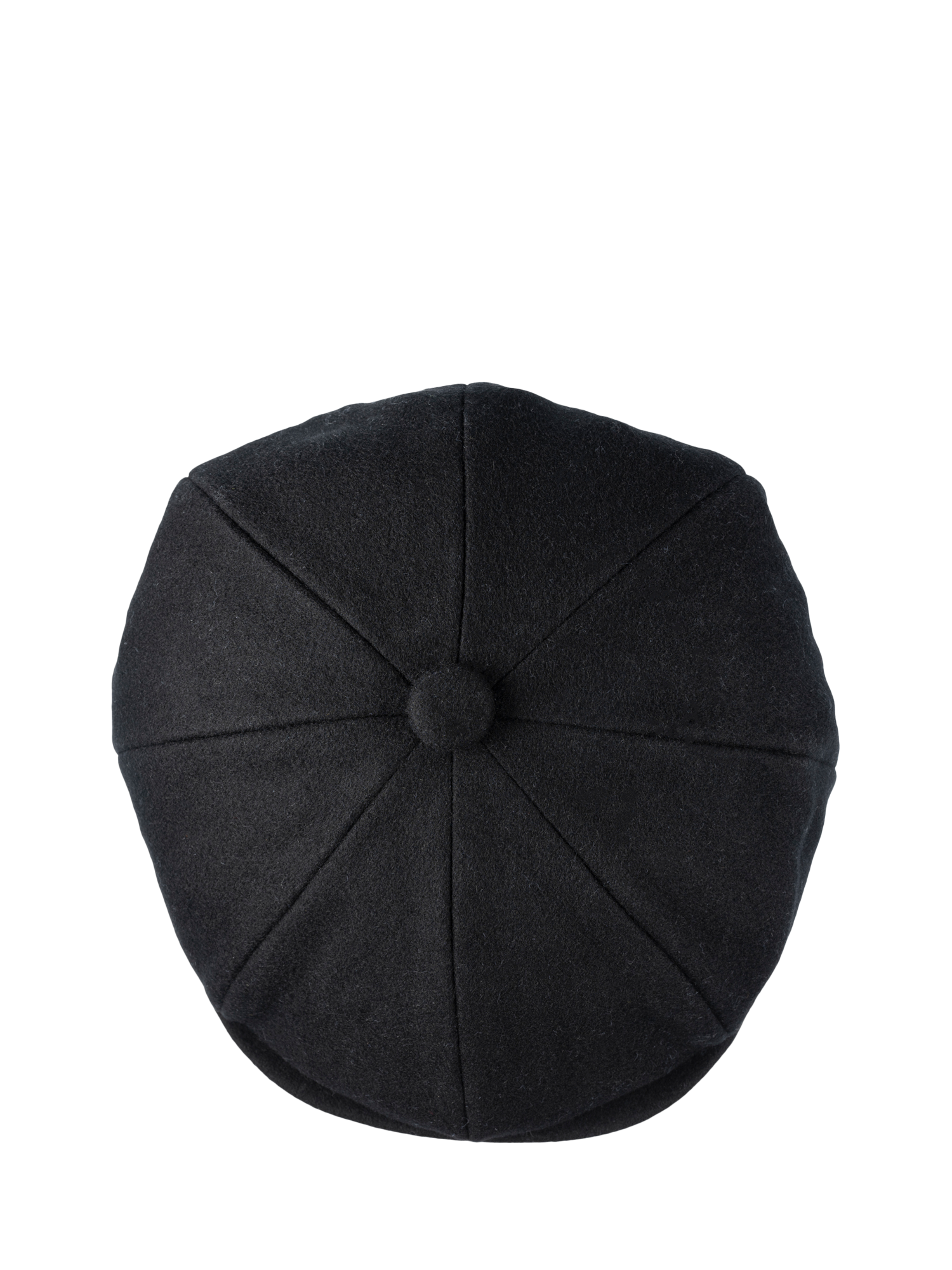 Product image 4 of 5, which shows Christys' Melton Wool 8-Piece Baker Boy Cap, Black, S