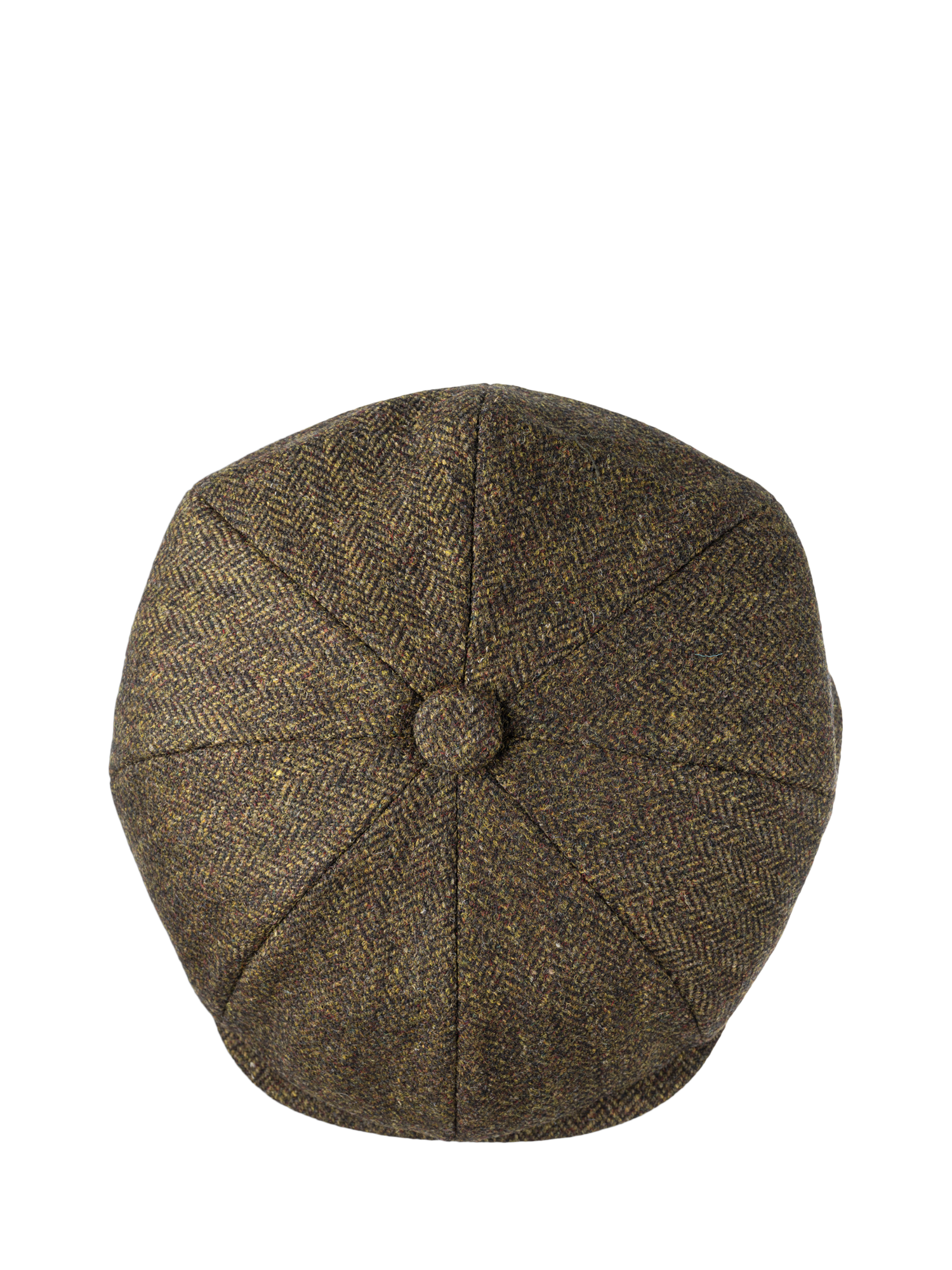 Product image 4 of 5, which shows Christys' Herringbone Tweed 8-Piece Baker Boy Cap, Green, S